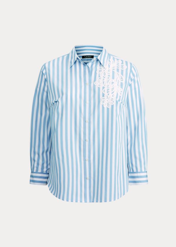 Ralph Lauren Striped Cotton Skjorter Dame Danmark (MNCBV2530)